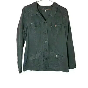 Maurice jacket size large army green with buttons p2p:21in length:28in